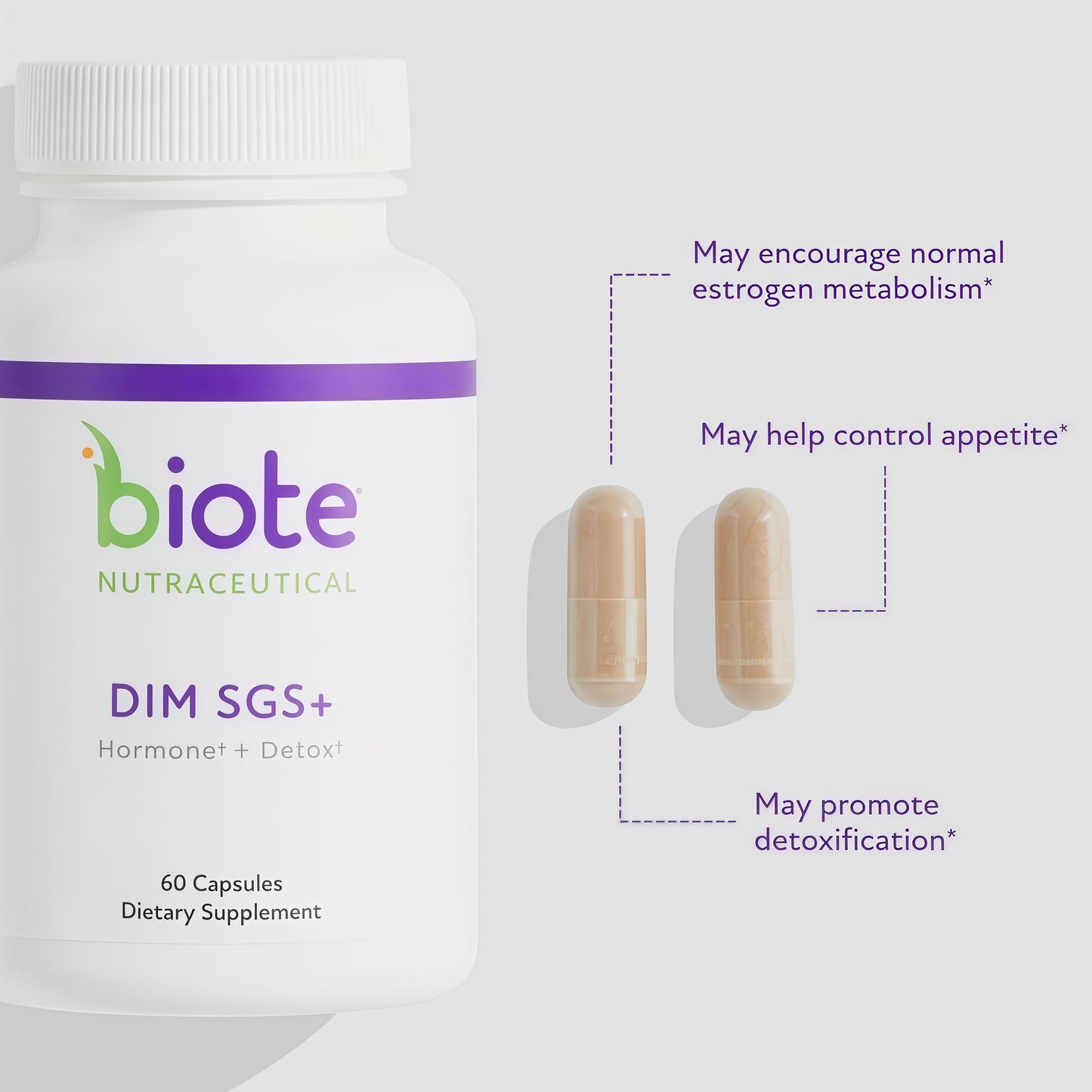 Biote Nutraceuticals - DIM SGS + - Hormone + Detox (60 Capsules) Visit the Biote Store