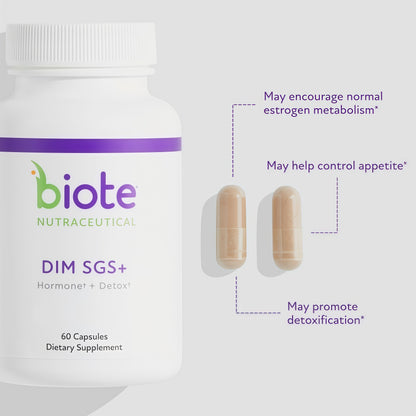 Biote Nutraceuticals - DIM SGS + - Hormone + Detox (60 Capsules) Visit the Biote Store